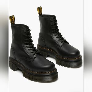 Dr. Martens Audrick Black Nappa Leather 8-Eye Platform Boots Women Size 10 NWT